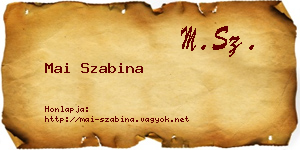 Mai Szabina névjegykártya